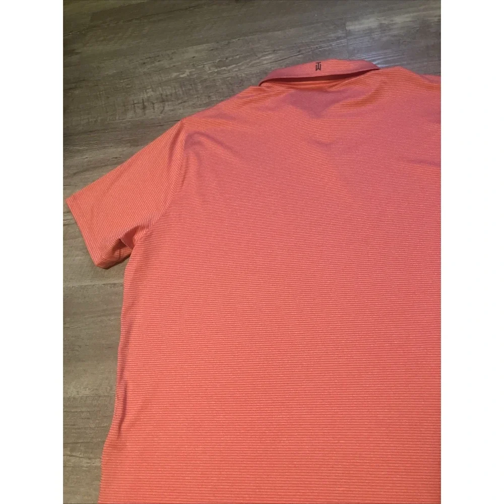 NWT Nike Tiger Woods Collection Dri-Fit Golf Polo Shirt 2XL Orange Stripe